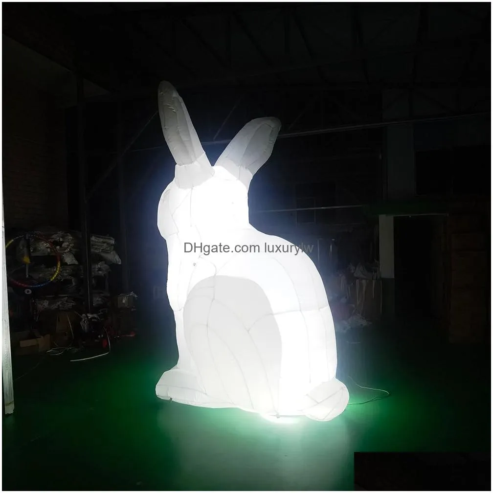Walking Balls 4Mh Inflatable Rabbit Easter Bunny Model Invade Public Spaces Around The World With Led Drop Delivery Sports Outdoors Wa Dhbgx