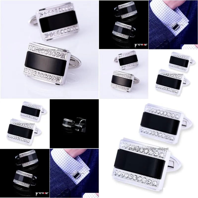 Cuff Links Kflk Jewelry French Shirt Cufflink For Mens Brand Fashion Black Cuffs Link Button High Quality Luxury Wedding Male T1907012 Dhyp3