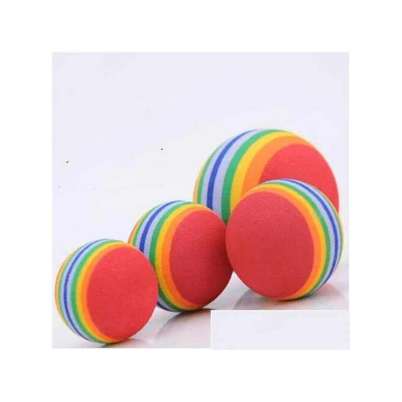 Cat Toys Diameter 35Mm Interesting Pet Toy Dog And Balls Super Cute Rainbow Ball Cartoon P Drop Delivery Home Garden Supplies Dhebj