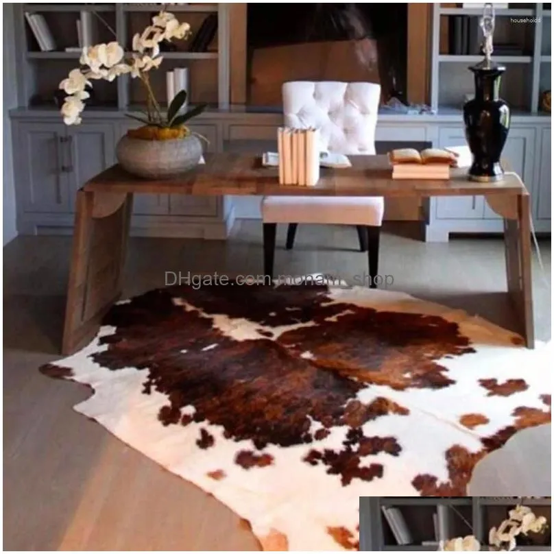 carpets mat carpet rug cow animal print anti-slip chair throw living room lounge decor