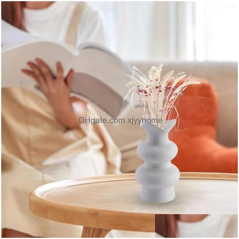 Vases Ceramic Flower Vase Elegant Minimalism Modern Decorative Simple For Cabinet Shelf Desk Centerpiece Wedding Drop Delivery Dhrv3