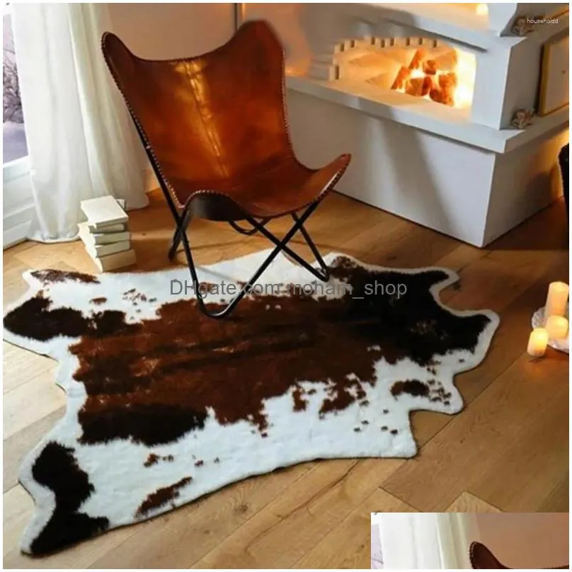 carpets mat carpet rug cow animal print anti-slip chair throw living room lounge decor