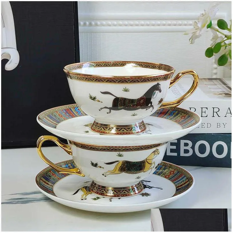 Bone China Porcelain Mugs Coffee cups Cute Mugs Large Capacity 500ML Drinkware Birthday Gift Room Decoration