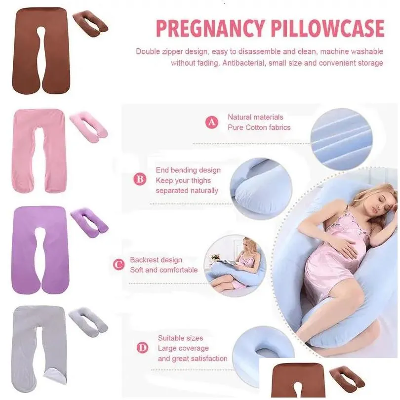 Maternity Pillows 1Pcs U-Shape Fl Body Pillowcase Er No Filler Women Must Haves Belly Support 240321 Drop Delivery Baby, Kids Supplies Dhfho