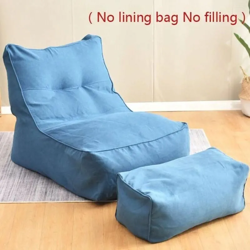 Chair Covers 2Pcs/Set Large Bean Bag Combination Sofas Cover Chairs No Lining Filling Indoor Lazy Lounger Adults Kids Simple Design