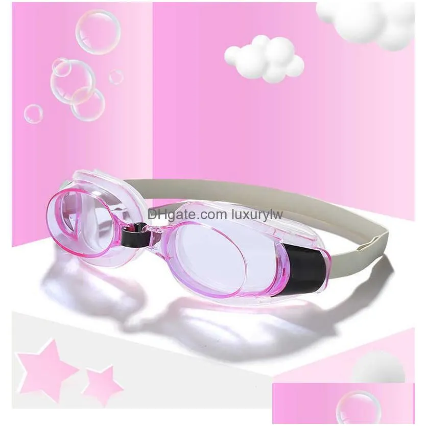 Goggles New Anti-Fog Swimming With Nose Clip Earplugs Glasses For Adts And Children General Flat Swim Yy28 Drop Delivery Sports Outdoo Dhii0