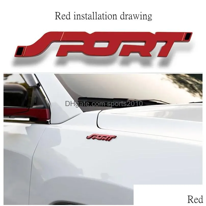 Other Interior Accessories New 3D Chrome Metal Sticker Car Styling Sport Word Letter Emblem Badge Decal Motorcycle Drop Delivery Autom Dhjus