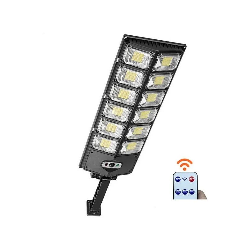 Solar Street Lights 12 Heads 504Led Outdoor Waterproof High Brightness Led Wall Lamp With Motion Sensor Remote Control For Garden Dro Dhsgf