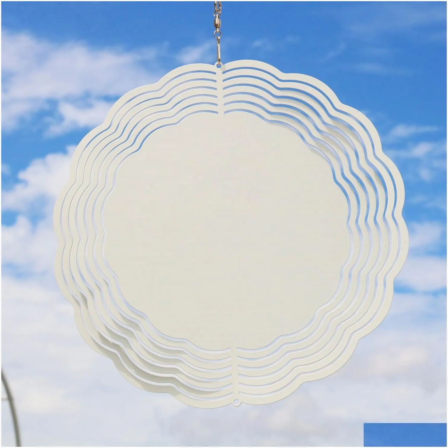 Sublimation Blanks Wholesale Blank Wind Spinner 10 Inch Aluminum Spinners Outdoor Hanging Garden Decoration Metal For Diy Both Drop De Dhhzs