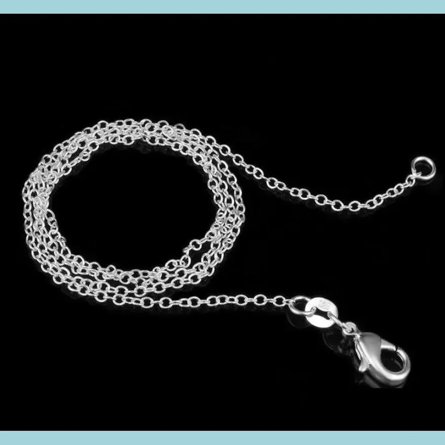 Chains 925 Sterling Sier Plated Link Rolo Chain Necklace With Lobster Clasps 16 18 20 22 24Inch Women O Jewelry Drop Delivery Findings Dhnqo