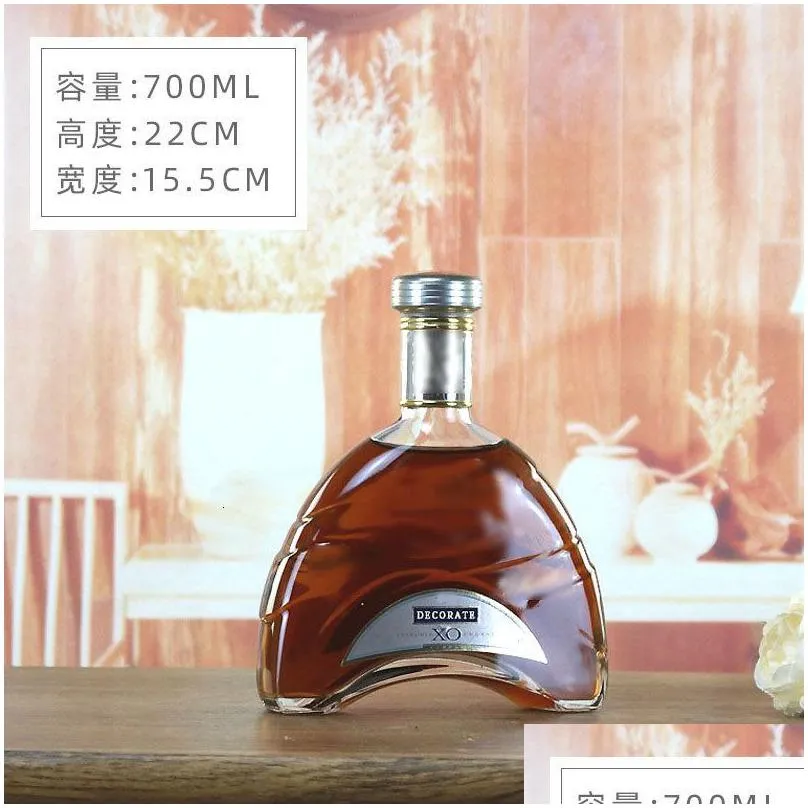 Bar Tools 700ML novelty round shaped leadfree glass whiskey decanter bottle home drinking wine 230612