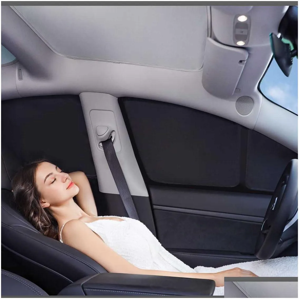 Sunshade Side Window Privacy Trim Sunshade For Tesla Model 3 S X Y 2022 2021 Car Front Rear Windshield Sun Shade Decorative