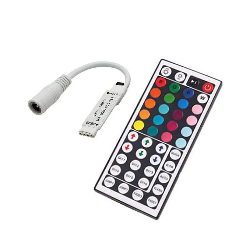 Led Strips 5050 60Led Lights Strip Waterproof Rgb 5M Light 44Key Ir Remote Controller Dc 12V Power Supply Drop Delivery Lighting Holid Dhmzx