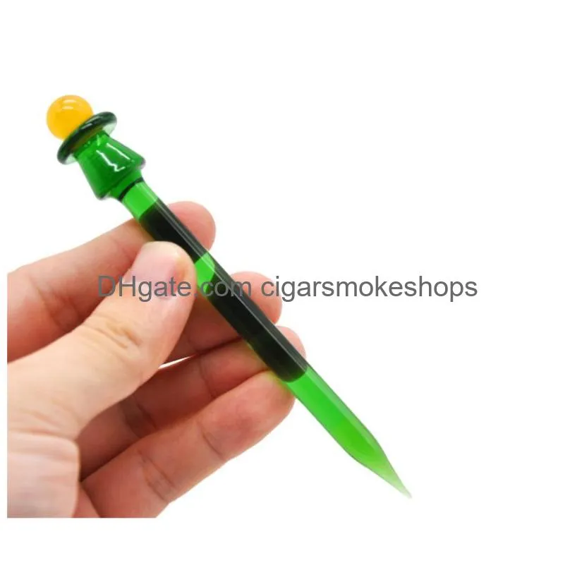 Other Smoking Accessories Premium Glass Dabbler 5.0 Inch Wax Dab Tool Colorf Thick Pyrex Dabber Tools Quartz Banger Nails New Arrival Dh3K4