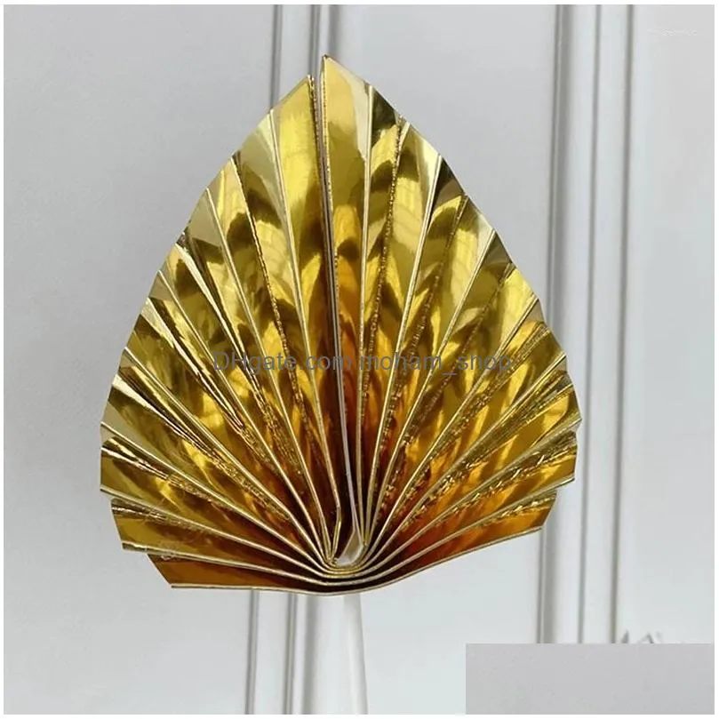 cake tools 1pcs paper fan topper gold palm leaf birthday for wedding cupcake toppe kid party decorations