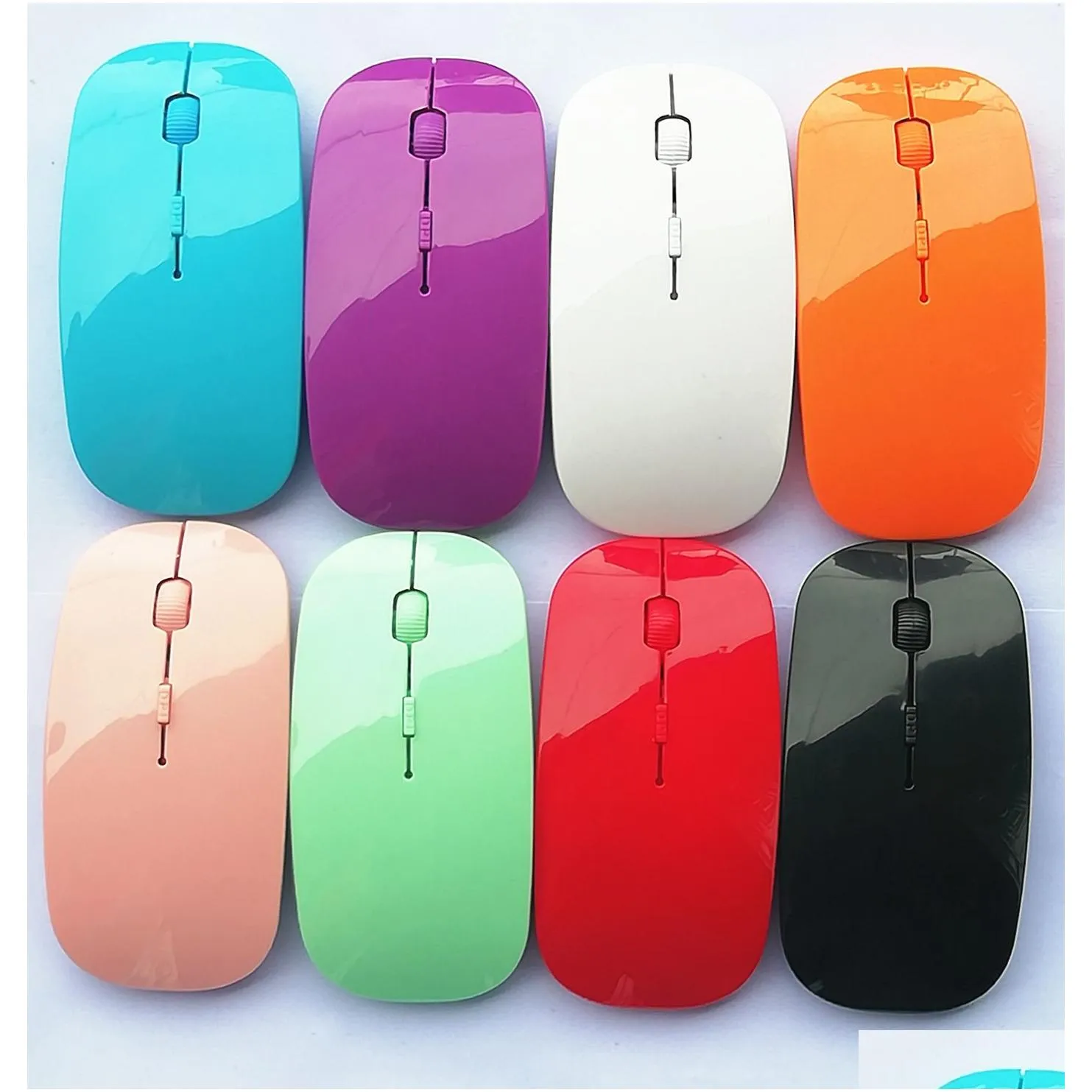 USB Optical Wireless Computer Mice 2.4G Receiver Super Slim Mouse For PC Laptop with 8 colors