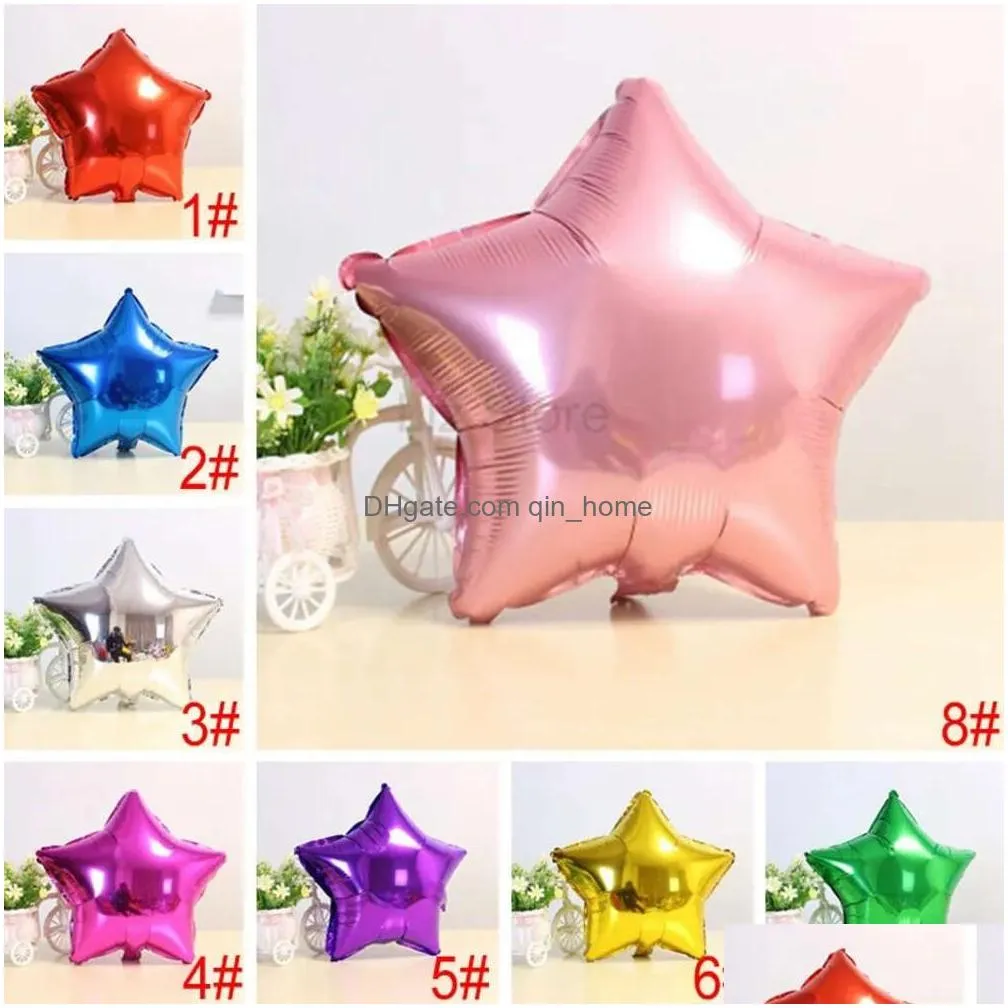 inch foil aluminum star 18 shaped balloon wedding party decoration solid color balloons baby shower children birthday decor th0471 s
