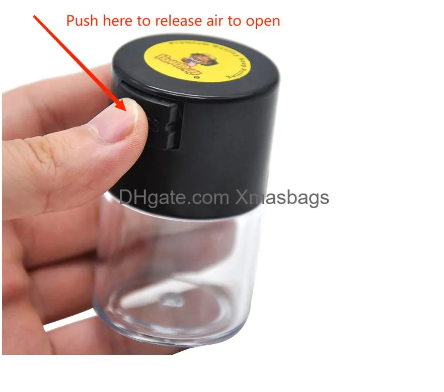 3 different capacity airtight multi-use vacuum seal portable storage container for dry herb tobacco acrylic plastic stash storage jar