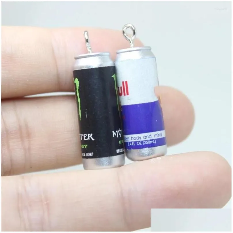 Charms 10Pcs/Lot Drink Charm 3D Energy Can Bottle Pendant For Keychain Diy Earring Jewelry Making Finddings Acessories Drop Delivery Dhgay