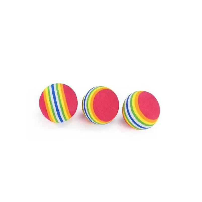 Cat Toys Diameter 35Mm Interesting Pet Toy Dog And Balls Super Cute Rainbow Ball Cartoon P Drop Delivery Home Garden Supplies Dhebj