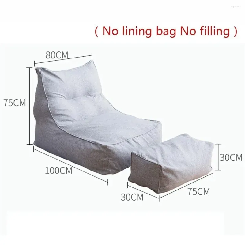 Chair Covers 2Pcs/Set Large Bean Bag Combination Sofas Cover Chairs No Lining Filling Indoor Lazy Lounger Adults Kids Simple Design