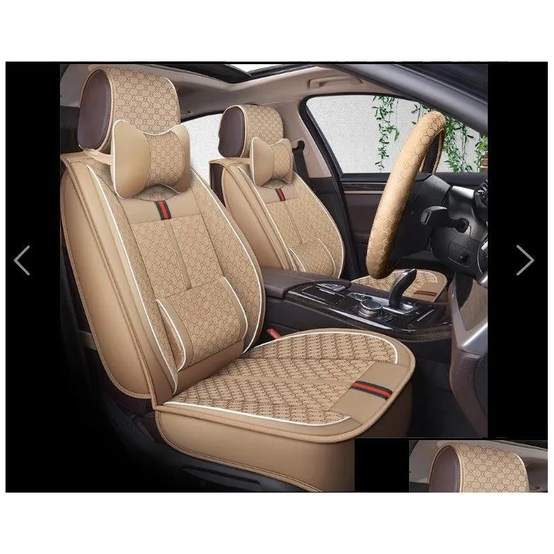 Car Seat Covers Autocovers For Sedan SUV Durable Leather Universal Set Five Seaters Cushion Mat Front And Back Multi Design