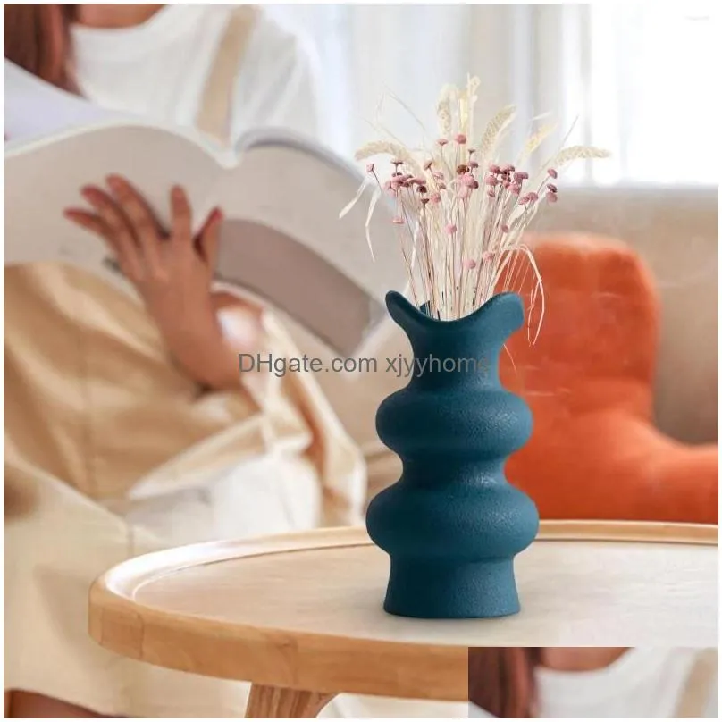Vases Ceramic Flower Vase Elegant Minimalism Modern Decorative Simple For Cabinet Shelf Desk Centerpiece Wedding Drop Delivery Dhrv3