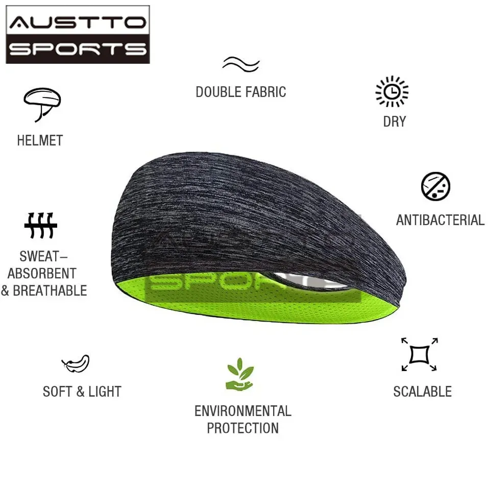 Austto Sports Headband Slim Workout Cooling Sweatband for Men Women Running Sycling Outdoor Sport