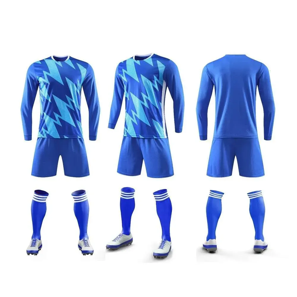 Soccer Jerseys Men`s Tracksuits 7205 Long Sleeve Club Football Jersey Set Adult and Children`s Clothing Competition Training Size