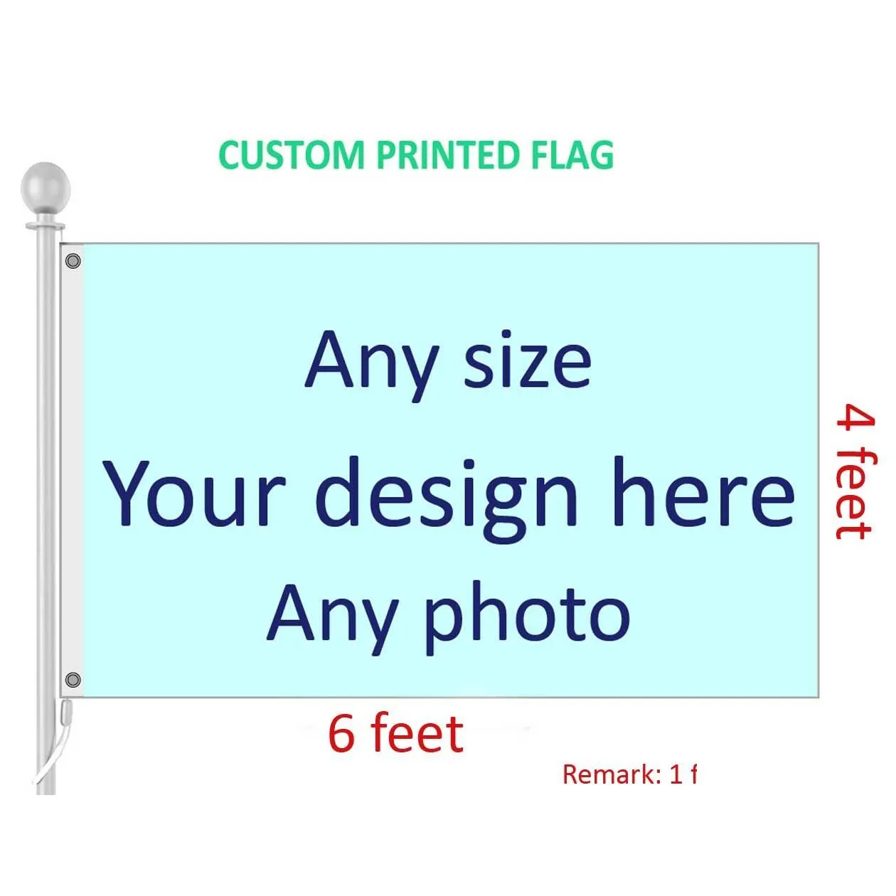 4ft by 6ft custom flag any size logo design and p o polyester flags and banners