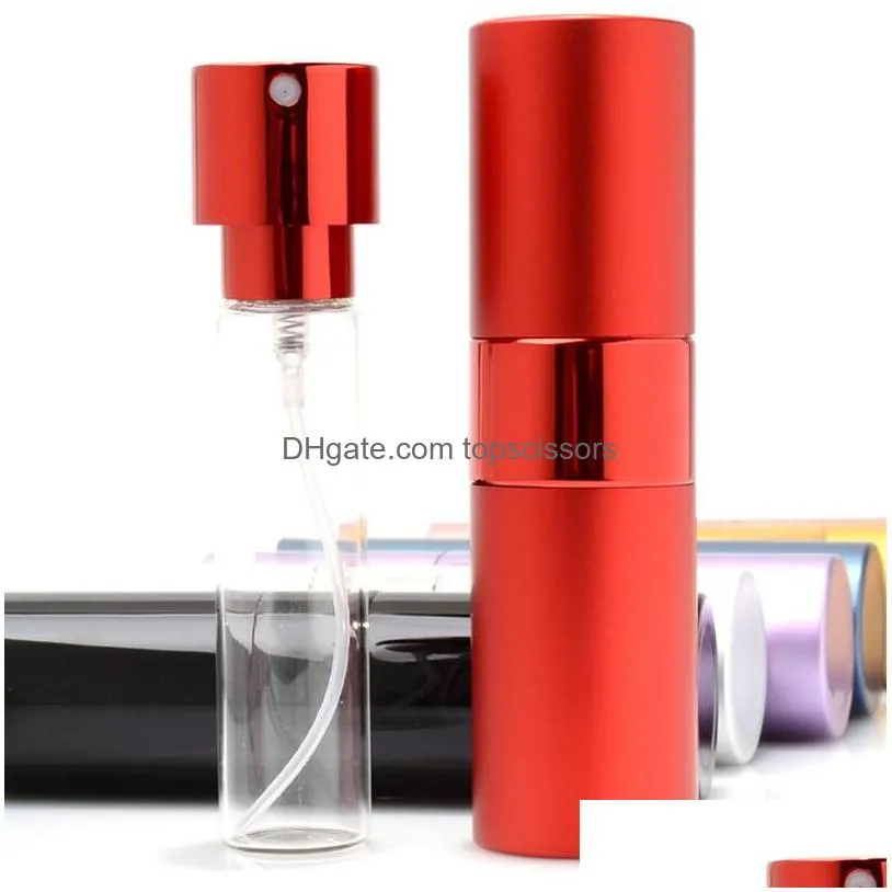 Perfume Bottle 2021 15Ml Empty Sample Atomizer Spray Glass Per Rotary Aluminum Cosmetic Packaging Container Drop Delivery Health Beaut Dhq1J