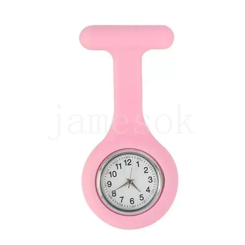 Promotion Christmas Gifts Colorful Nurse Brooch Fob Tunic Pocket Watch Silicone Cover Nurse Watches Party Favor de570