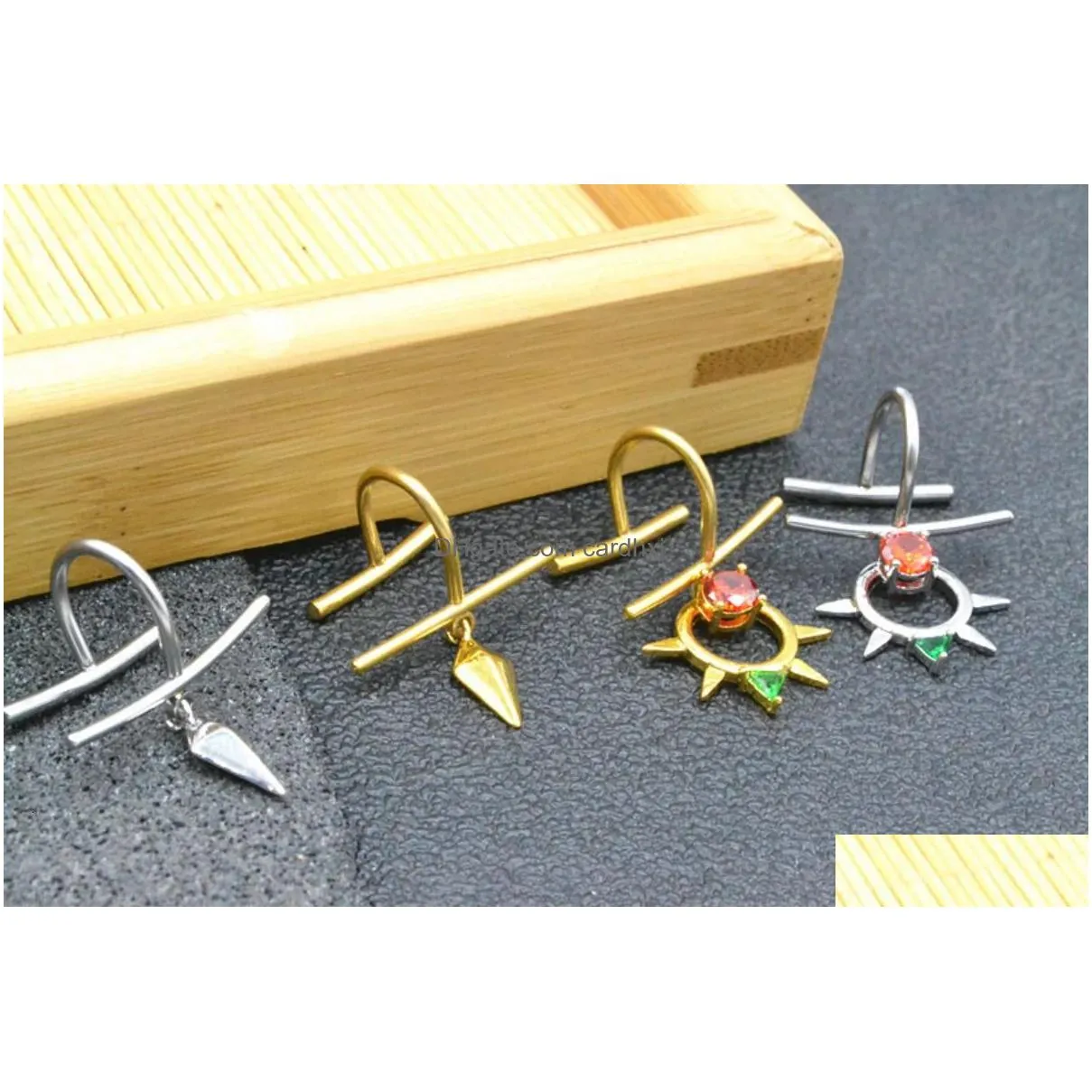 Nose Rings & Studs Fake Lip Piercing Jewelry None Labret Faux Lipring Stainless Steel Lead Nickel Body 231019 Drop Delivery Dhhqy