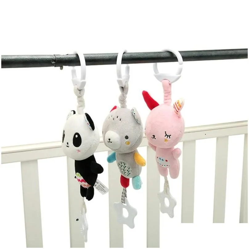 Baby Toy Soft Plush Mobile Rattle Cartoon Stroller Clip Rattles Born Bed Crib Hanging Bell For 0-3Y Educational Toys