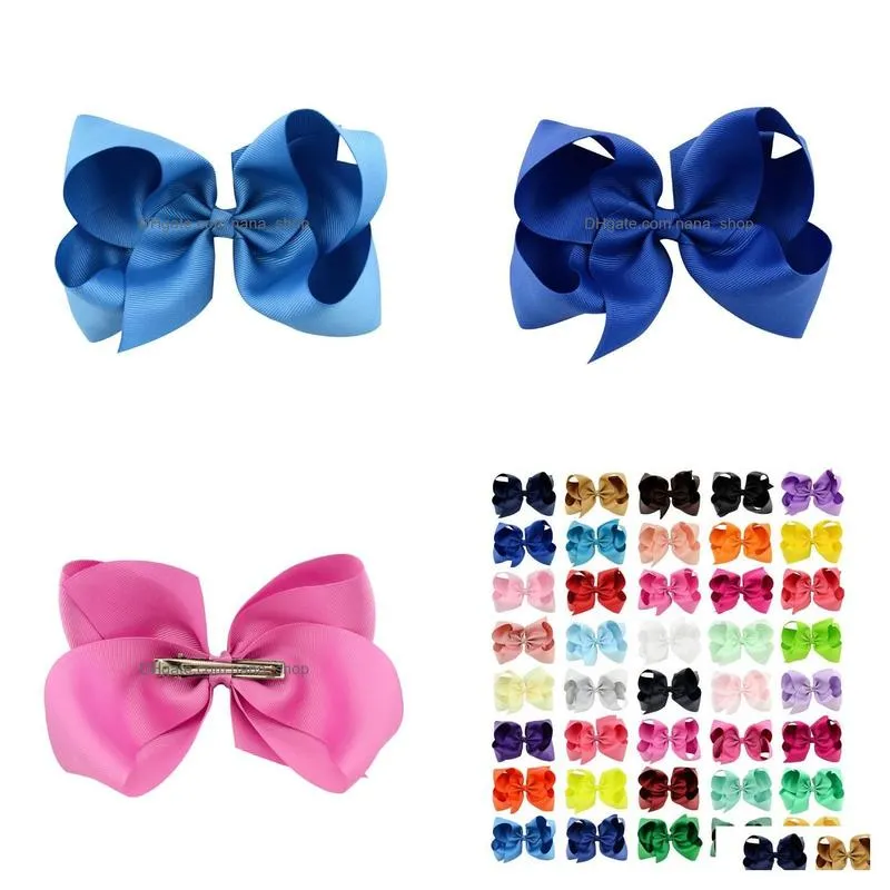 Salon Wigs Sold Well European And American 6 Inch Childrens Bow Hair Clip Headpiece Candy Color Warped Flowers Girls Large Bowknot Ba Dh8Tt