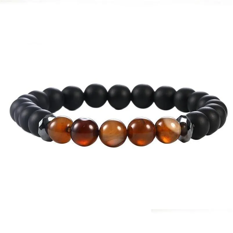 Minimalist 7 Chakra Balance Yoga Beads Bracelet For Men 8mm Tiger Eye Natural Stone Agate Hematite Charms Lava Bracelets Stretch