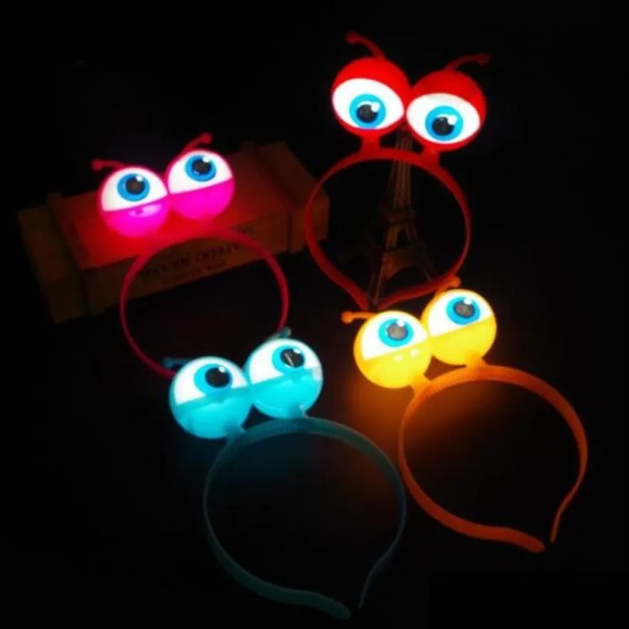 Halloween LED Flashing Alien Headband Light-Up Eyeballs Hair Band Glow Party Supplies LED toys YH1385271t