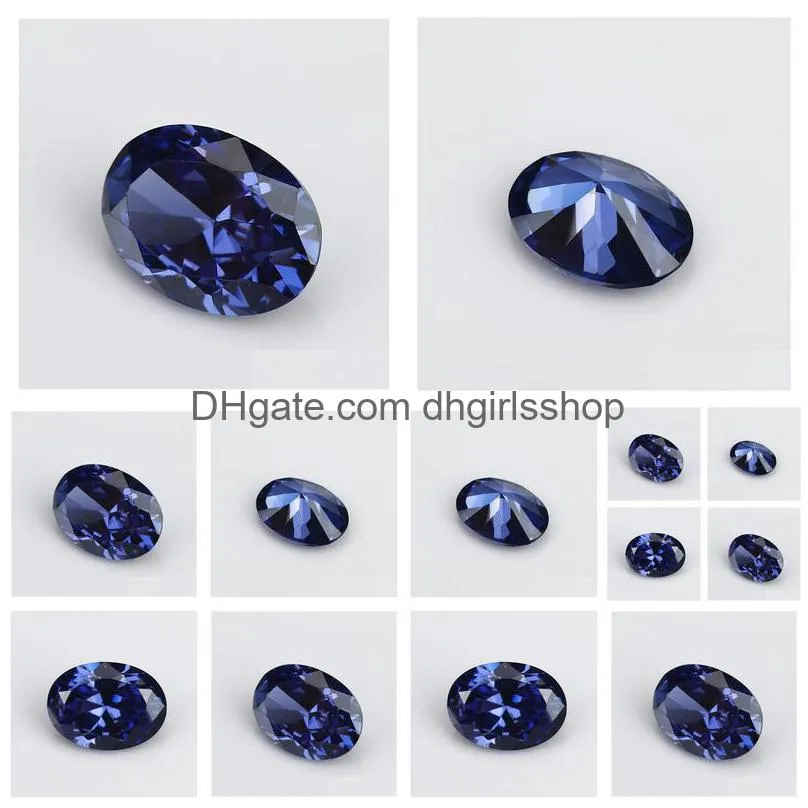 Loose Gemstones 2X310X12Mm 5A Grade Tanzanite Blue Color Oval Shape Cubic Zirconia Stone Cz Synthetic Gems Drop Delivery Jewelry Dhiwa