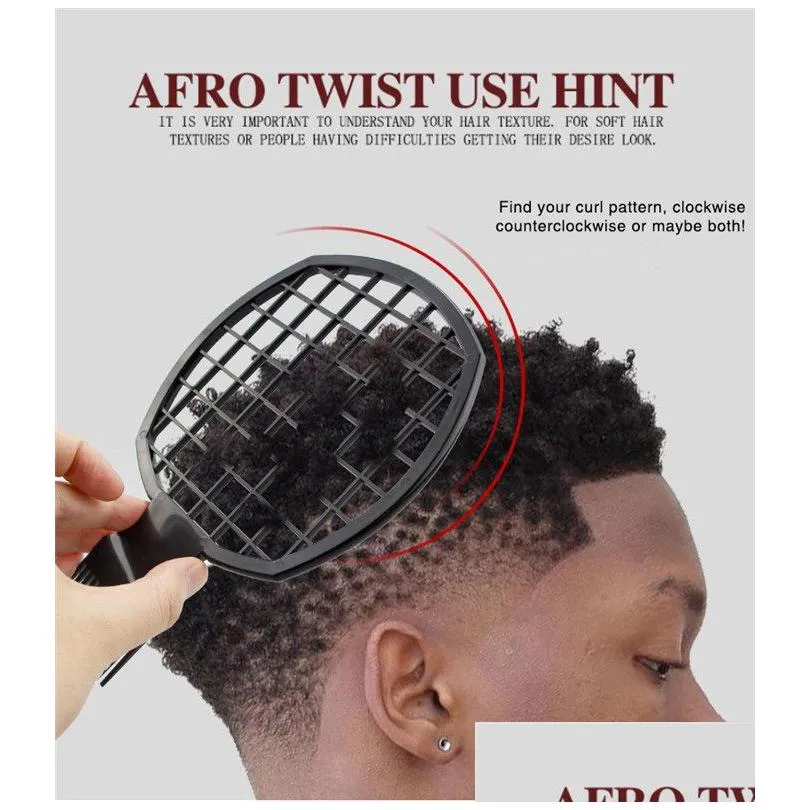2 In 1 Dirty Braid Comb Afro Twist Hair Comb African Men`s Hairdressing Afro Professional Twist Wave Curly Brush Comb 10pcs