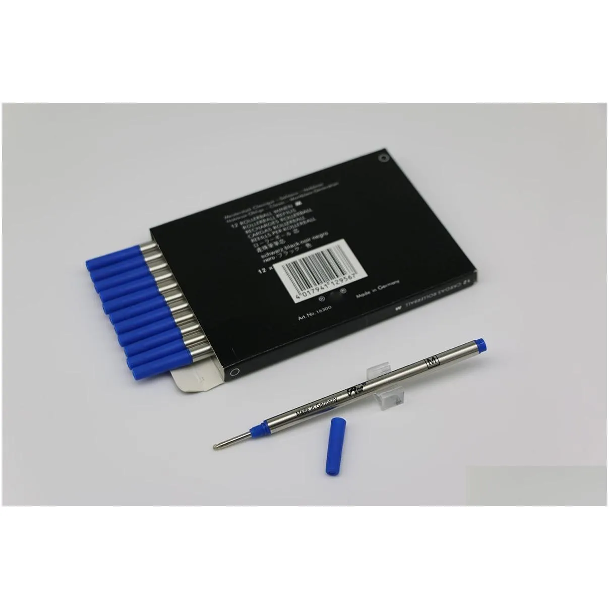 wholesale A Lot of 12 Pcs Rollerball Pen Black/Blue 710 Refills Medium Point can mixed collocation with lid