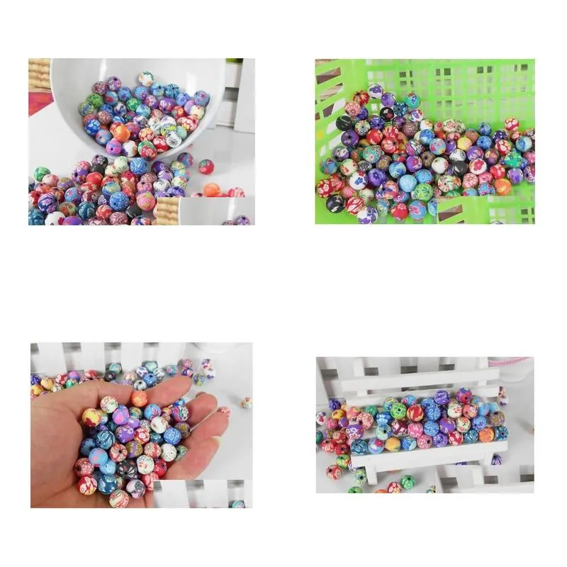 Polymer clay beads mixed color 10mm clay jewelry fittings clay loose beads free shipping 1000pcs