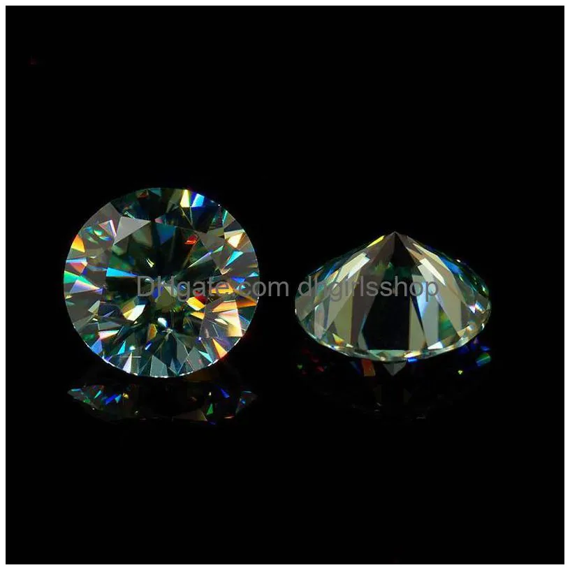 Loose Gemstones 3.015Mm Moissanite Stone 1.0Ct 6.5Mm Green Color Round Brilliant Cut Vvs1 Gemstone Test Positive With Gra Certificate Dho1K
