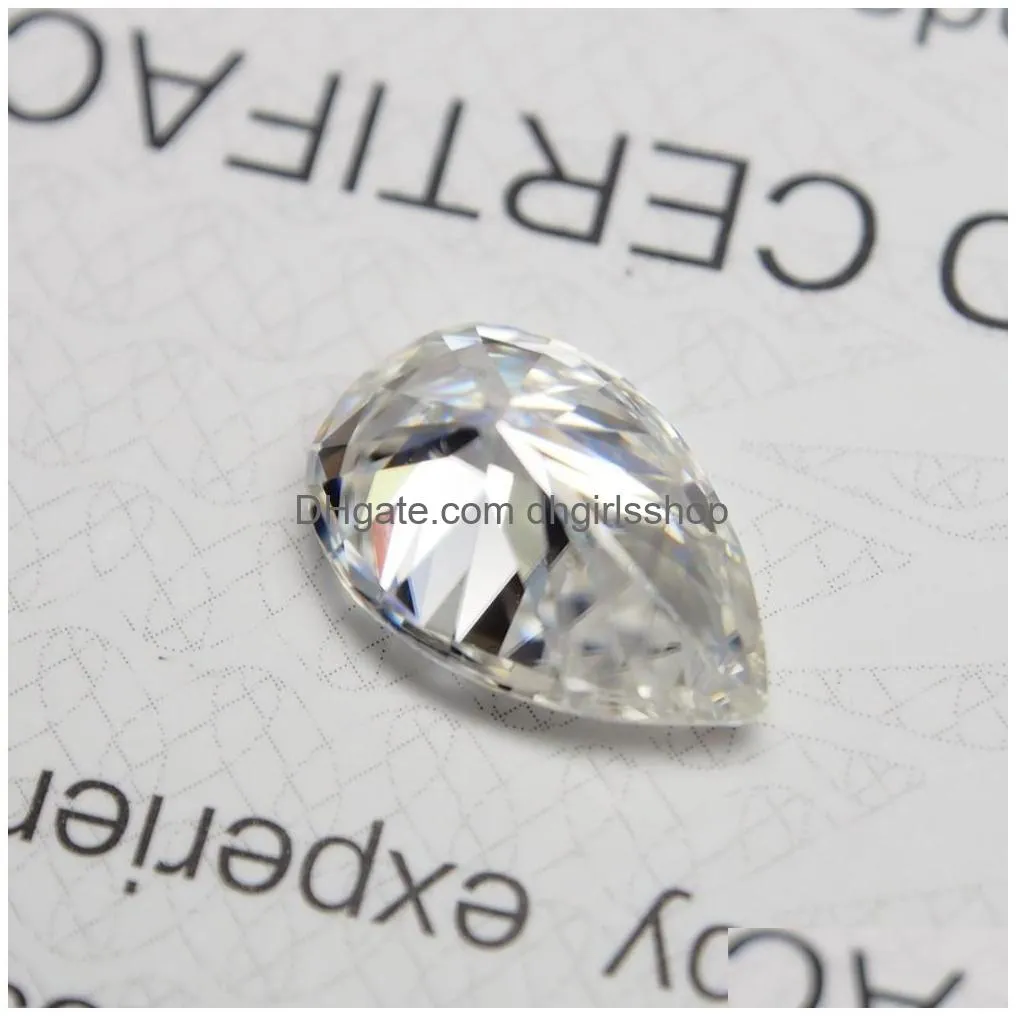 Loose Gemstones 2X310X14Mm White D Color Vvs1 Pear Cut Moissanite Stone With Gra Certificate Drop Delivery Jewelry Dh6Ss