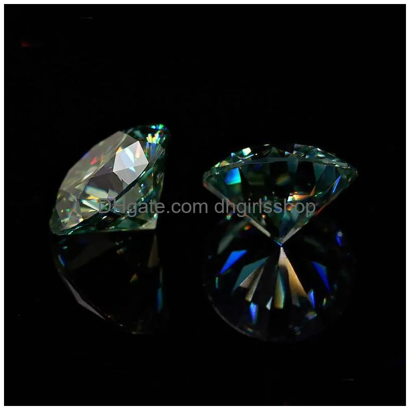 Loose Gemstones 3.015Mm Moissanite Stone 1.0Ct 6.5Mm Green Color Round Brilliant Cut Vvs1 Gemstone Test Positive With Gra Certificate Dho1K