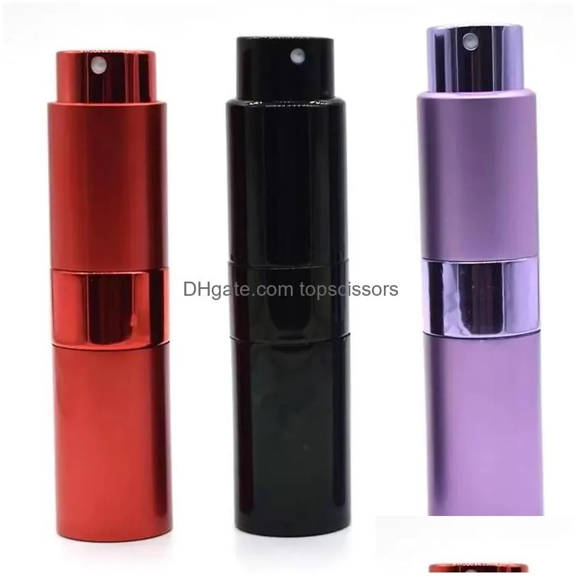 Perfume Bottle 15Ml Per Retractable Rotary Portable Aluminium Sprays Bottles Glass Empty Atomizer Drop Delivery Health Beauty Fragranc Dhd0A