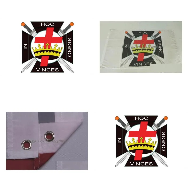 knights of templar flag malta in hoc signo vinces crusader christian masonic 3x5 ft with grommets