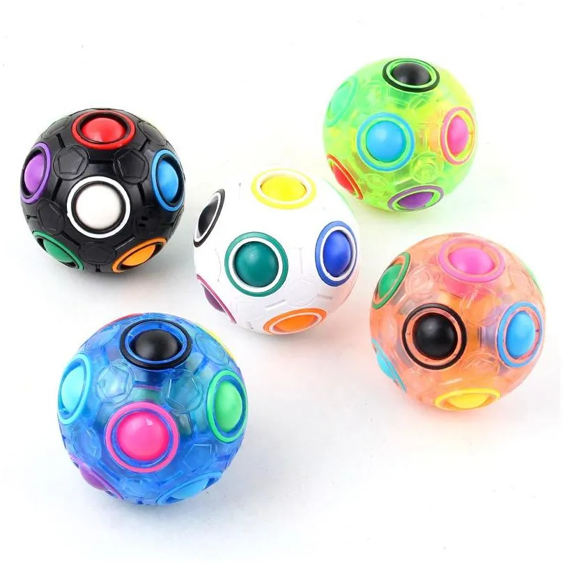 Novelty Decompression Toy Candy Color 12 Holes Rainbow Ball Press Anti-Anxiety Toys
