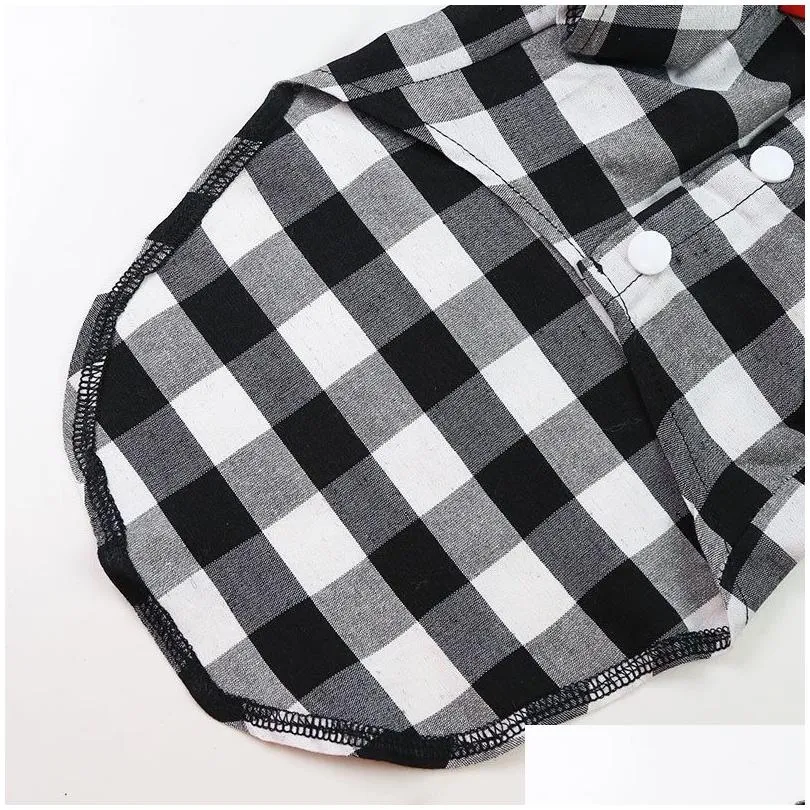 Pet Clothes Dog Apparel Plaid Striped Shirt Suit Wedding Dress Puppy Coat Teddy Bear Pomeranian Vest Small-Medium Cat Pet Costume