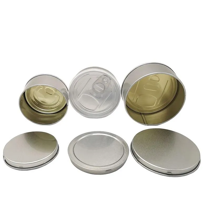 Tin can oem support stickers for storage containers with pull ring smell proof containers 100ML airtight with lid