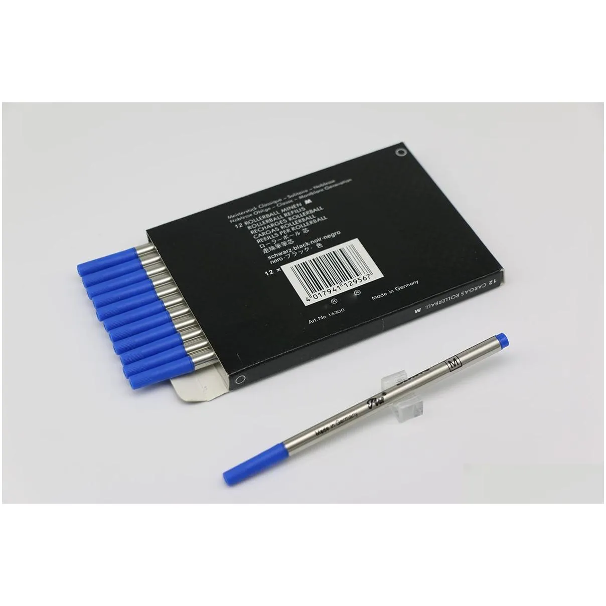 wholesale A Lot of 12 Pcs Rollerball Pen Black/Blue 710 Refills Medium Point can mixed collocation with lid